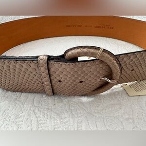 NWT Fausto Colato Taupe python belt.  Made in Italy.  Width 2.25 inches.